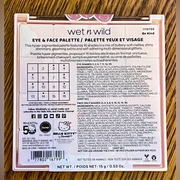 Wet n Wild Hello Kitty 50th Anniversary Eye & Face Palette - Picture 2 of 4
